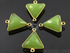 Apple Green Chalcedony Faceted Triangle Connector, (BZC7579)